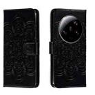 For Xiaomi 13 Ultra Sun Mandala Embossing Pattern Phone Leather Case(Black) - 1