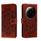 For Xiaomi 13 Ultra Sun Mandala Embossing Pattern Phone Leather Case(Brown) - 1
