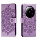 For Xiaomi 13 Ultra Sun Mandala Embossing Pattern Phone Leather Case(Purple) - 1