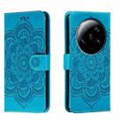 For Xiaomi 13 Ultra Sun Mandala Embossing Pattern Phone Leather Case(Blue) - 1