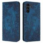 For Samsung Galaxy S24 5G Retro Elephant Embossed Leather Phone Case(Blue) - 1