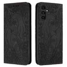 For Samsung Galaxy S24 5G Retro Elephant Embossed Leather Phone Case(Black) - 1