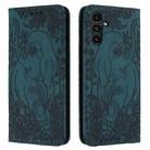 For Samsung Galaxy S24 5G Retro Elephant Embossed Leather Phone Case(Green) - 1