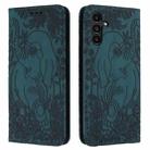 For Samsung Galaxy S24+ 5G Retro Elephant Embossed Leather Phone Case(Green) - 1