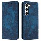 For Samsung Galaxy S23 5G Retro Elephant Embossed Leather Phone Case(Blue) - 1