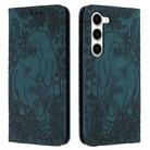For Samsung Galaxy S23+ 5G Retro Elephant Embossed Leather Phone Case(Green) - 1