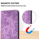 For Samsung Galaxy S21+ 5G Retro Elephant Embossed Leather Phone Case(Purple) - 5