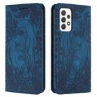 For Samsung Galaxy A32 4G Retro Elephant Embossed Leather Phone Case(Blue) - 1