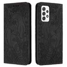 For Samsung Galaxy A32 4G Retro Elephant Embossed Leather Phone Case(Black) - 1