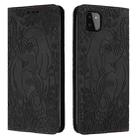 For Samsung Galaxy A22 5G Retro Elephant Embossed Leather Phone Case(Black) - 1