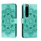 For Sony Xperia 1 III Sun Mandala Embossing Pattern Phone Leather Case(Green) - 1