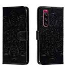 For Sony Xperia 5 Sun Mandala Embossing Pattern Phone Leather Case(Black) - 1