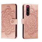 For Sony Xperia 5 Sun Mandala Embossing Pattern Phone Leather Case(Rose Gold) - 1