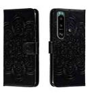 For Sony Xperia 5 III Sun Mandala Embossing Pattern Phone Leather Case(Black) - 1