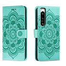 For Sony Xperia 5 IV Sun Mandala Embossing Pattern Phone Leather Case(Green) - 1