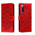 For Sony Xperia 10 III Sun Mandala Embossing Pattern Phone Leather Case(Red) - 1