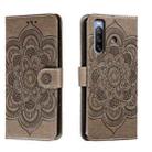 For Sony Xperia 10 III Sun Mandala Embossing Pattern Phone Leather Case(Grey) - 1