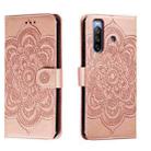 For Sony Xperia 10 III Sun Mandala Embossing Pattern Phone Leather Case(Rose Gold) - 1