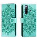 For Sony Xperia 10 III Sun Mandala Embossing Pattern Phone Leather Case(Green) - 1