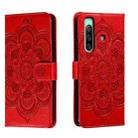 For Sony Xperia 10 IV Sun Mandala Embossing Pattern Phone Leather Case(Red) - 1