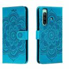 For Sony Xperia 10 IV Sun Mandala Embossing Pattern Phone Leather Case(Blue) - 1