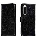 For Sony Xperia 10 V Sun Mandala Embossing Pattern Phone Leather Case(Black) - 1