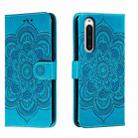 For Sony Xperia 10 V Sun Mandala Embossing Pattern Phone Leather Case(Blue) - 1