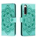 For Sony Xperia 10 V Sun Mandala Embossing Pattern Phone Leather Case(Green) - 1