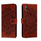 For Sony Xperia Ace III Sun Mandala Embossing Pattern Phone Leather Case(Brown) - 1