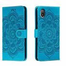 For Sony Xperia Ace III Sun Mandala Embossing Pattern Phone Leather Case(Blue) - 1