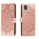 For Sharp Aquos Sense2 Sun Mandala Embossing Pattern Phone Leather Case(Rose Gold) - 1