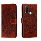For OPPO A53 2020 Sun Mandala Embossing Pattern Phone Leather Case(Brown) - 1