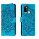 For OPPO A53 2020 Sun Mandala Embossing Pattern Phone Leather Case(Blue) - 1