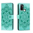 For OPPO A53 2020 Sun Mandala Embossing Pattern Phone Leather Case(Green) - 1