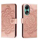 For OPPO A78 4G Sun Mandala Embossing Pattern Phone Leather Case(Rose Gold) - 1