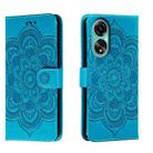 For OPPO A78 4G Sun Mandala Embossing Pattern Phone Leather Case(Blue) - 1