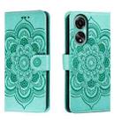 For OPPO A78 4G Sun Mandala Embossing Pattern Phone Leather Case(Green) - 1