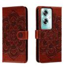 For OPPO A79 5G Sun Mandala Embossing Pattern Phone Leather Case(Brown) - 1