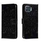 For OPPO A93 4G Sun Mandala Embossing Pattern Phone Leather Case(Black) - 1