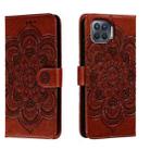 For OPPO A93 4G Sun Mandala Embossing Pattern Phone Leather Case(Brown) - 1