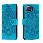 For OPPO A93 4G Sun Mandala Embossing Pattern Phone Leather Case(Blue) - 1