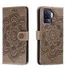 For OPPO A94 4G Sun Mandala Embossing Pattern Phone Leather Case(Grey) - 1