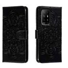 For OPPO A94 5G Sun Mandala Embossing Pattern Phone Leather Case(Black) - 1