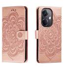 For OPPO K11 Sun Mandala Embossing Pattern Phone Leather Case(Rose Gold) - 1