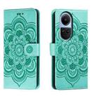 For OPPO Reno10 5G Global Sun Mandala Embossing Pattern Phone Leather Case(Green) - 1