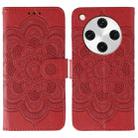 For OPPO Find X8 Pro Sun Mandala Embossing Pattern Phone Leather Case(Red) - 1