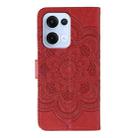For OPPO Reno13 Sun Mandala Embossing Pattern Phone Leather Case(Red) - 3