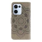 For OPPO Reno13 Sun Mandala Embossing Pattern Phone Leather Case(Grey) - 3