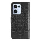 For OPPO Reno13 Sun Mandala Embossing Pattern Phone Leather Case(Black) - 3