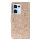 For OPPO Reno13 Sun Mandala Embossing Pattern Phone Leather Case(Rose Gold) - 3